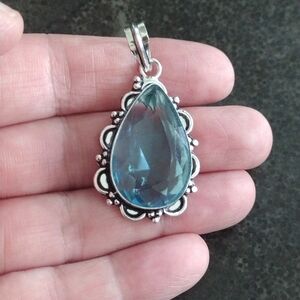 Blue Quartz Teardrop Pendant